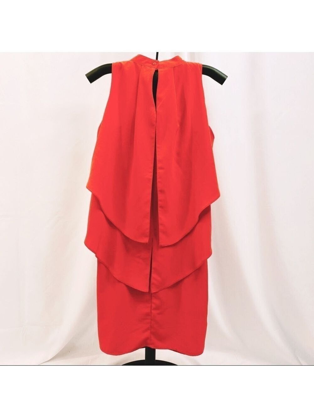 H&M Red Orange Sleeveless Tiered Dress Size 4 - Picture 3 of 7
